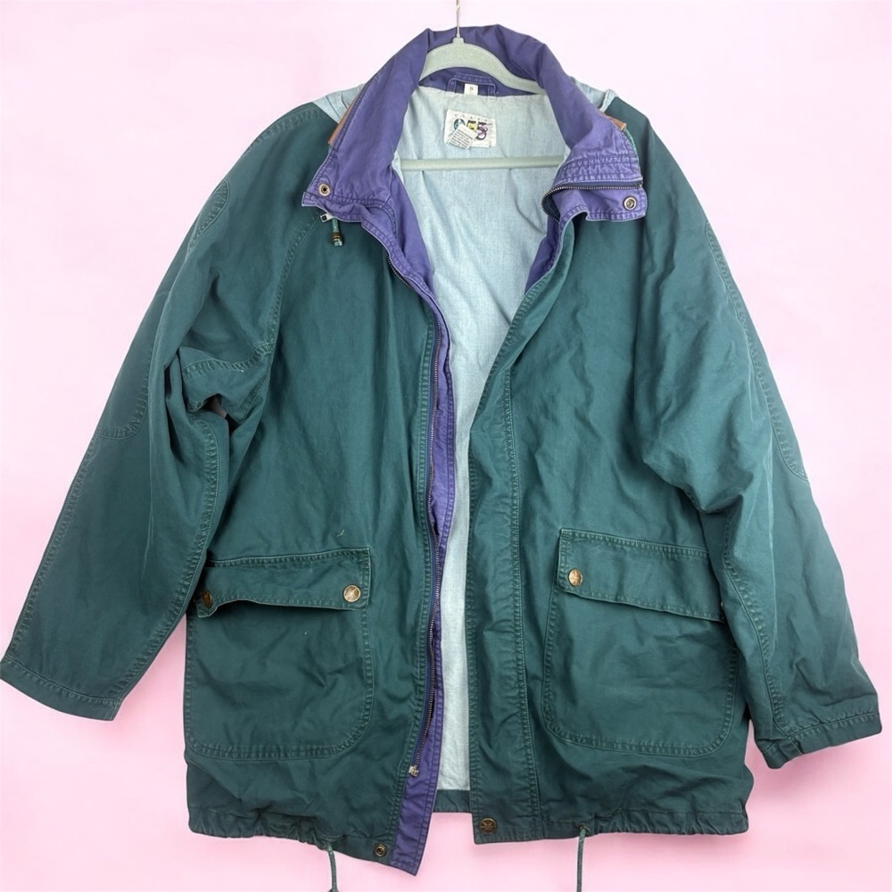 Vintage Class 955 Green and Blue Military Field / Bomber Jacket Small